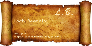 Loch Beatrix névjegykártya